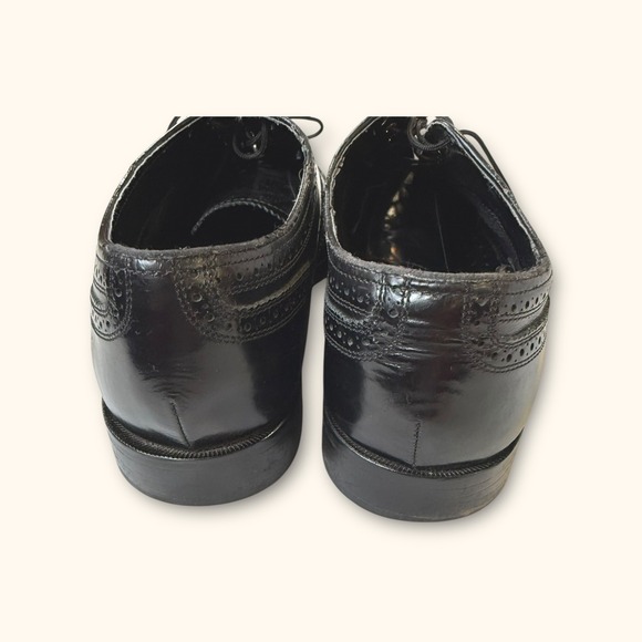 Florsheim Mens‎ Leather Wingtip Oxford Dress Shoes Black Size 10 3E - Picture 9 of 15